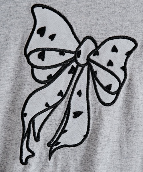 kirakiraShop(キラキラショップ)の「リボン 刺繍 デザイン Tシャツ(Tシャツ/カットソー・レディース・ブラック/グレー/ホワイト・FREE)」の14枚目の写真