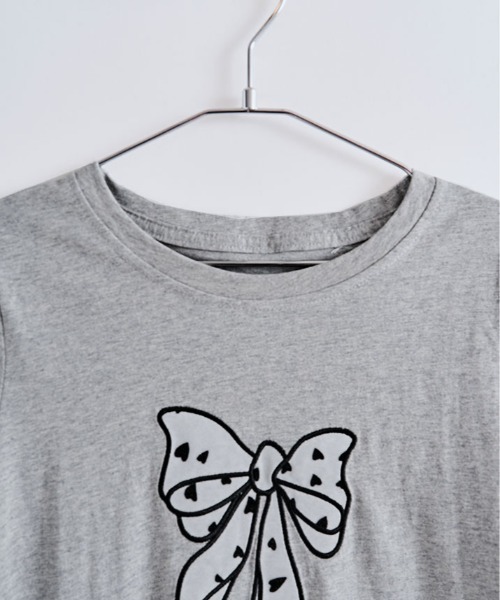 kirakiraShop(キラキラショップ)の「リボン 刺繍 デザイン Tシャツ(Tシャツ/カットソー・レディース・ブラック/グレー/ホワイト・FREE)」の16枚目の写真