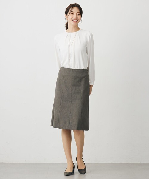 J.PRESS(ジェイプレス)の「【洗える】T/Rアルガンシルク フレア スカート(スカート・レディース・ネイビー系/ライトグレー系/ブラウン系・T15/T13)」の9枚目の写真
