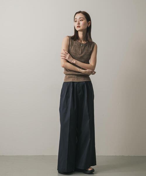 SENSE OF PLACE by URBAN RESEARCH（センスオブプレイスバイアーバンリサーチ）の「フロントジップメランジセーター（ニット/セーター・レディース・ベージュ/ブラウン/グレー・ONE）」の7枚目の写真