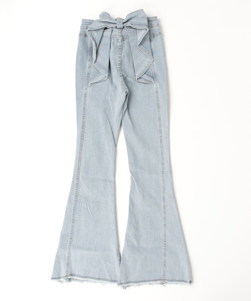 EVRIS バックリボンフレアデニムパンツ バックリボンフレアデニムパンツ[品番：MKSW0061724]｜EVRIS