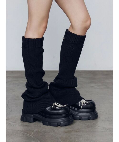 EMODA（エモダ）の「チャームフレアレッグウォーマー（レッグウォーマー・レディース・グレー/ブラック・FREE）」の5枚目の写真