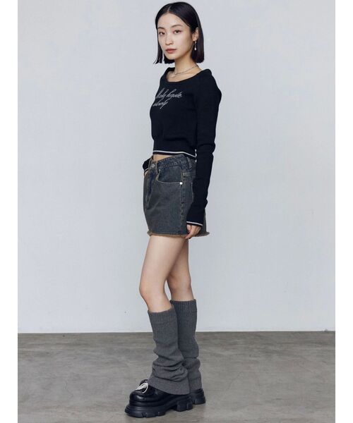 EMODA（エモダ）の「チャームフレアレッグウォーマー（レッグウォーマー・レディース・グレー/ブラック・FREE）」の11枚目の写真