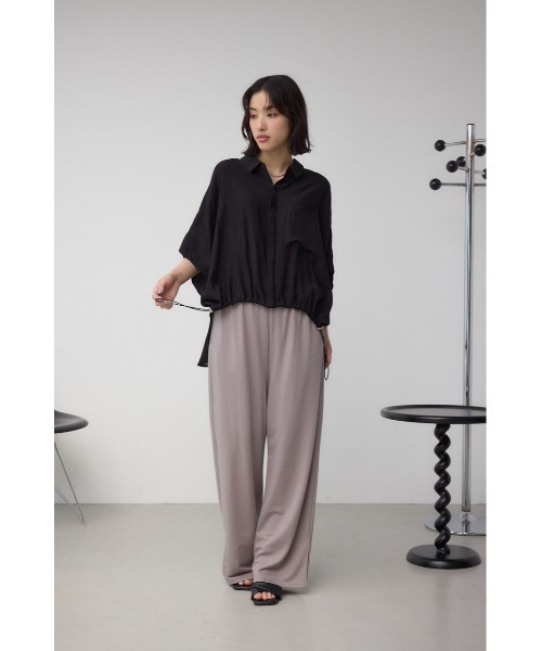 AZUL by moussy(アズールバイマウジー)の「【UVカット、速乾、接触冷感】ひんやり♪C/T冷感イージーパンツ ワイドパンツ 春服 夏服 秋服 総柄 体系カバー リラックス(スラックス・レディース・ブラック/ブラック系その他/ライトグレー・SMALL/MEDIUM)」の13枚目の写真