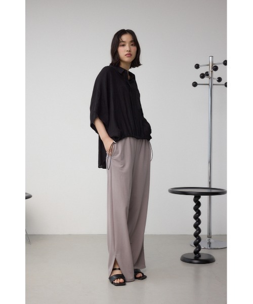 AZUL by moussy(アズールバイマウジー)の「【UVカット、速乾、接触冷感】ひんやり♪C/T冷感イージーパンツ ワイドパンツ 春服 夏服 秋服 総柄 体系カバー リラックス(スラックス・レディース・ブラック/ブラック系その他/ライトグレー・SMALL/MEDIUM)」の12枚目の写真