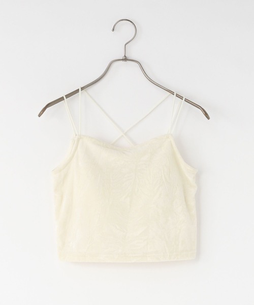 LOWRYS FARM(ローリーズファーム)の「ベロアバンドゥ 579415(キャミソール・レディース・アイボリー/ブラック・FREE)」の2枚目の写真
