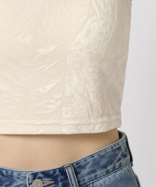 LOWRYS FARM(ローリーズファーム)の「ベロアバンドゥ 579415(キャミソール・レディース・アイボリー/ブラック・FREE)」の8枚目の写真