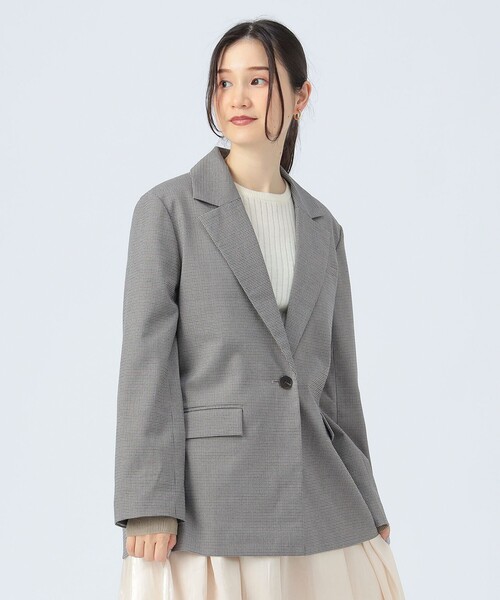 BLAMINK チェック柄 テーラードジャケット 36 楽天市場】チェック柄 テーラードジャケット レディース 羽織り