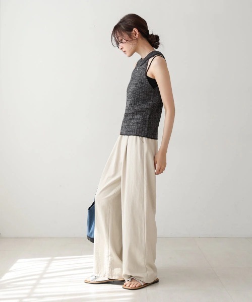 Bab（バブ）の「アメスリニットトップス（タンクトップ・レディース・チャコールグレー/ベージュ/グリーン・FREE）」の14枚目の写真