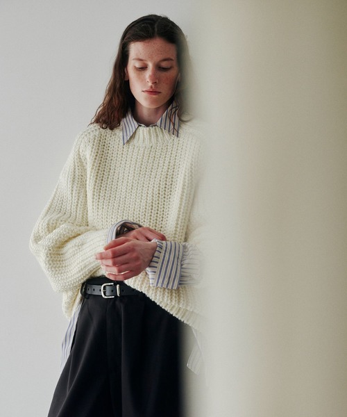 LOWRYS FARM（ローリーズファーム）の「【LFM(U)】アゼオーバーニット　 571343（ニット/セーター・メンズ・ブルー/ブラック/ブラウン/ホワイト・MEDIUM/LARGE）」の18枚目の写真