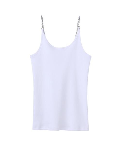 JOHN LAWRENCE SULLIVAN（ジョンローレンスサリバン）の「COTTON RIB CHAIN STRAP CAMISOLE（Tシャツ/カットソー・レディース・ブラック/ホワイト・ONE SIZE）」の3枚目の写真