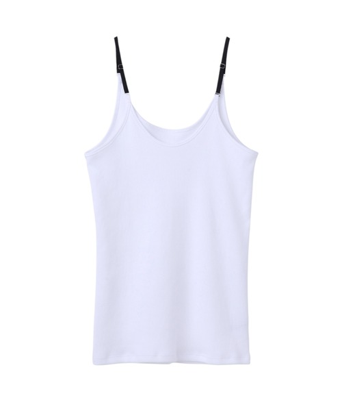 JOHN LAWRENCE SULLIVAN（ジョンローレンスサリバン）の「COTTON RIB CHAIN STRAP CAMISOLE（Tシャツ/カットソー・レディース・ブラック/ホワイト・ONE SIZE）」の4枚目の写真