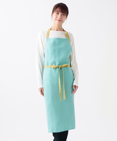 Afternoon Tea（アフタヌーンティー）の「リネンエプロン（エプロン・レディース・ベージュ/オレンジ/ブルー・ONE SIZE）」の6枚目の写真
