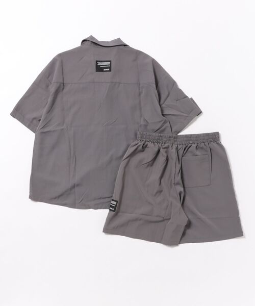 CERCA（チェルカ）の「【NOWLE】リラックスフィット オープンカラー 半袖シャツ＆ハーフパンツ サマー セットアップ（セットアップ・メンズ・ブラック/グレー・MEDIUM/LARGE）」の3枚目の写真