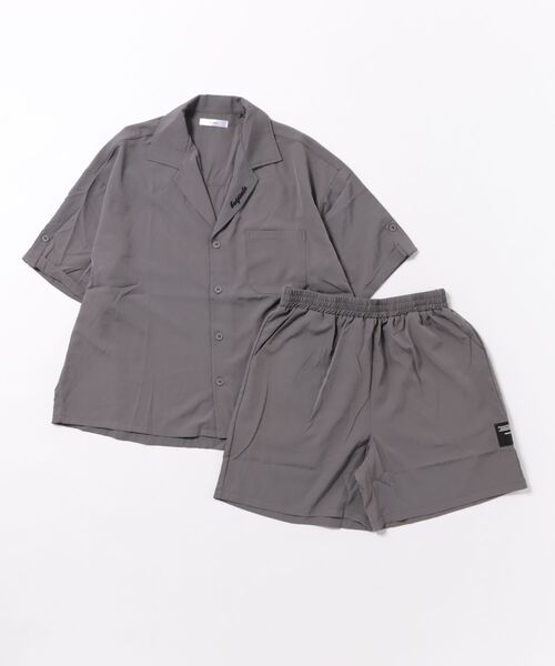 CERCA（チェルカ）の「【NOWLE】リラックスフィット オープンカラー 半袖シャツ＆ハーフパンツ サマー セットアップ（セットアップ・メンズ・ブラック/グレー・MEDIUM/LARGE）」の6枚目の写真