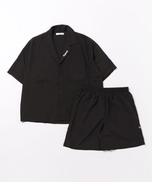 CERCA（チェルカ）の「【NOWLE】リラックスフィット オープンカラー 半袖シャツ＆ハーフパンツ サマー セットアップ（セットアップ・メンズ・ブラック/グレー・MEDIUM/LARGE）」の5枚目の写真