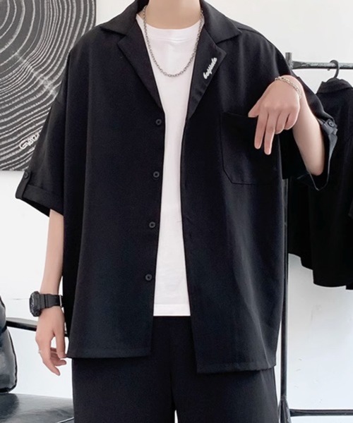 CERCA（チェルカ）の「【NOWLE】リラックスフィット オープンカラー 半袖シャツ＆ハーフパンツ サマー セットアップ（セットアップ・メンズ・ブラック/グレー・MEDIUM/LARGE）」の13枚目の写真