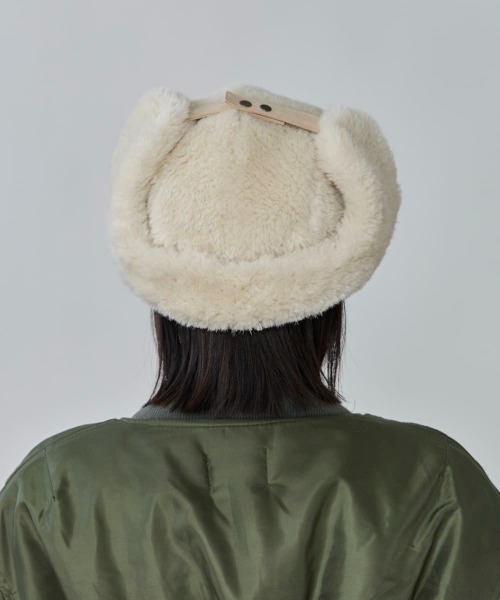 OVERRIDE（オーバーライド）の「OVERRIDE  MINI FUR TRAPPER SGP / オーバーライド（ハット・レディース・ホワイト/ピンク/ベージュ・57~59cm）」の7枚目の写真