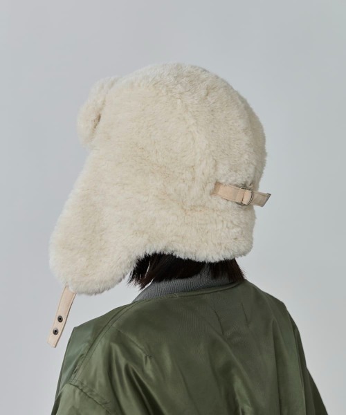 OVERRIDE（オーバーライド）の「OVERRIDE  MINI FUR TRAPPER SGP / オーバーライド（ハット・レディース・ホワイト/ピンク/ベージュ・57~59cm）」の9枚目の写真