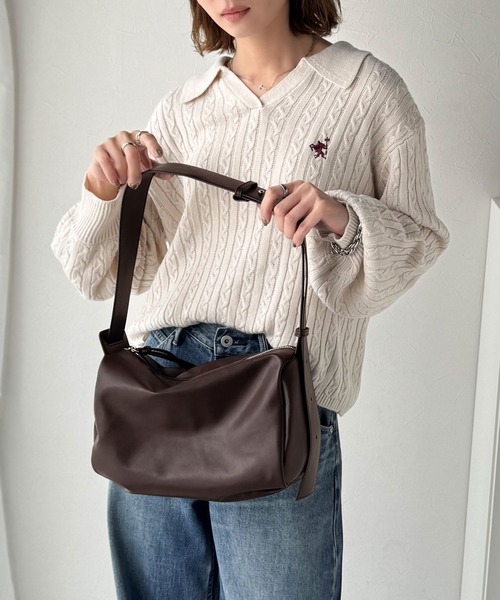 classicalelf(クラシカルエルフ)の「品見え!コーデに合わせて表情が変わる。マルチウェイソフトフェイクレザーショルダーバッグ(ショルダーバッグ・レディース・ベージュ系/ブラック/ブラウン・ONE SIZE)」の10枚目の写真