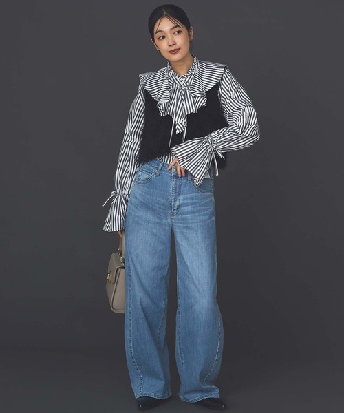 Gready Brilliant(グレディブリリアン)の「シャギーショートベスト(ニット/セーター・レディース・ブラック/グレイッシュベージュ・FREE)」の20枚目の写真