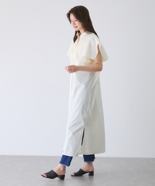 Jayro(ジャイロ)の「ダブルヨークワンピース(ワンピース・レディース・ホワイト系その他/ネイビー/ブラック・M)」の6枚目の写真