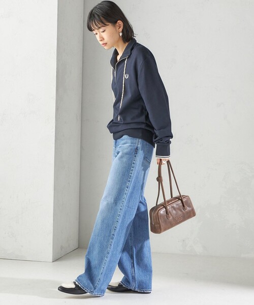 FRED PERRY(フレッドペリー)の「FRED PERRY: M3574 HALF ZIP SHIRT(スウェット・レディース・ベージュ/ネイビー/ワイン・ONE SIZE)」の6枚目の写真