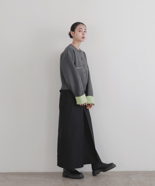 LIAN（リアン）の「バイカラーニットカーディガン【入荷禁止】（カーディガン/ボレロ・レディース・アイボリー/チャコールグレー/グレー/ブラウン・FREE）」の21枚目の写真