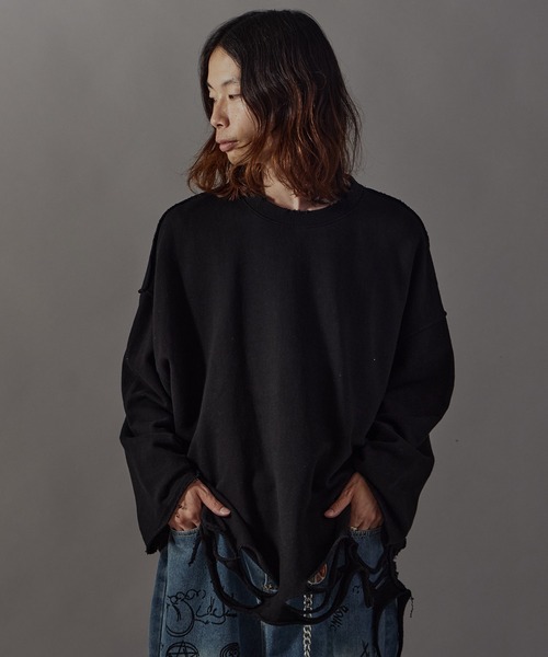 ayaPERVERZE(パーバーズ) ダメージ加工スウェット ayaPERVERZE(パーバーズ) ダメージ加工スウェット セール