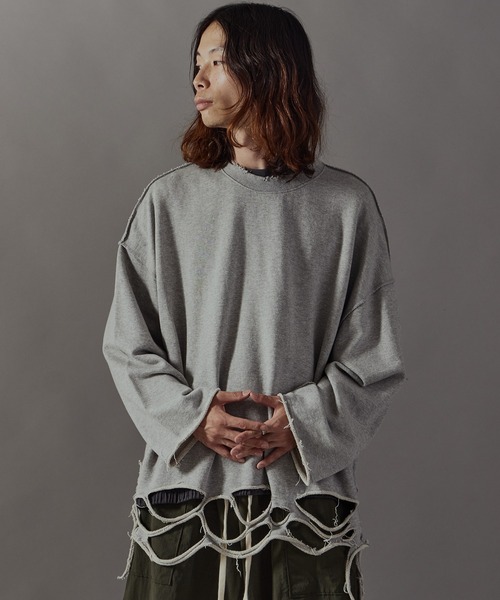 セール】Distressed sweatshirt/ダメージ加工スウェット（スウェット