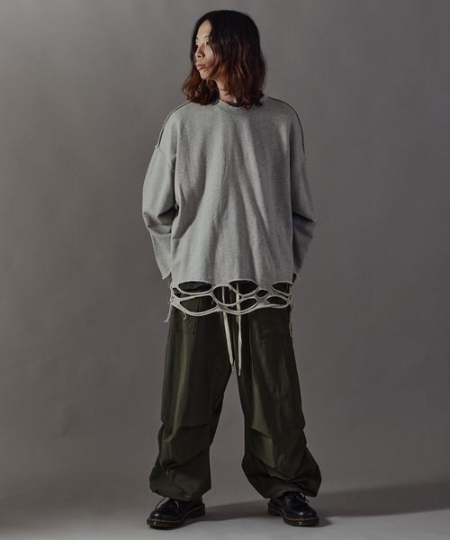 スウェットセットアップ ダメージスウェット ダメージ加工 supreme SUPERTHANKS（スーパーサンクス） トレーナー スウェット フロント