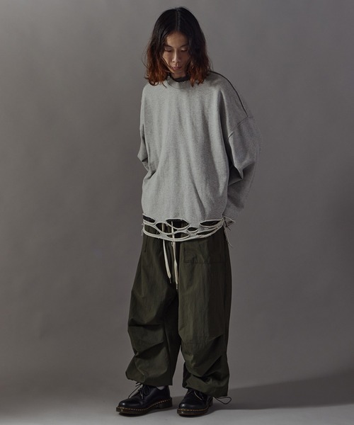 Theater code(シアターコード)の「Distressed sweatshirt/ダメージ加工スウェット(スウェット・メンズ・ブラック/グレー・FREE)」の22枚目の写真