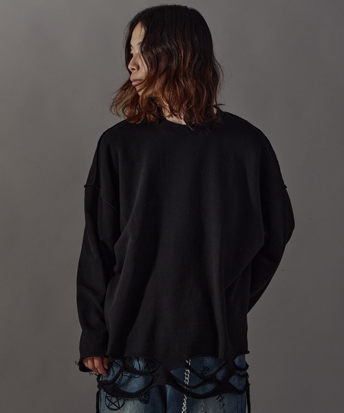 セール】Distressed sweatshirt/ダメージ加工スウェット（スウェット
