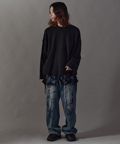 セール】Distressed sweatshirt/ダメージ加工スウェット（スウェット