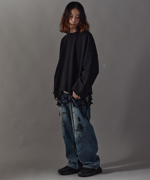 Distressed sweatshirt/ダメージ加工スウェット（スウェット