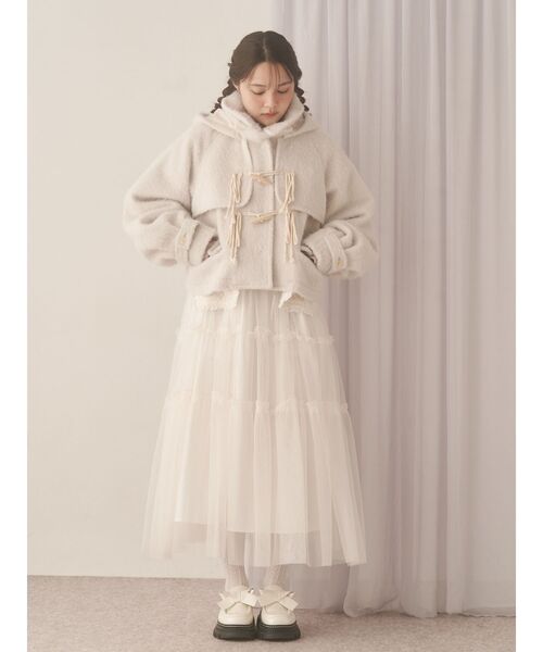 merry jenny(メリージェニー)の「milk shaggy Duffle Coat(ダッフルコート・レディース・オフホワイト/ピンク/ミント・FREE)」の4枚目の写真