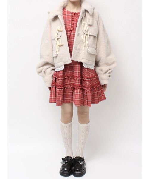 merry jenny(メリージェニー)の「milk shaggy Duffle Coat(ダッフルコート・レディース・オフホワイト/ピンク/ミント・FREE)」の13枚目の写真