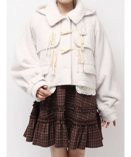 merry jenny(メリージェニー)の「milk shaggy Duffle Coat(ダッフルコート・レディース・オフホワイト/ピンク/ミント・FREE)」の9枚目の写真