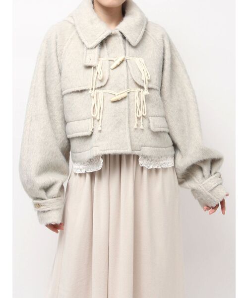 merry jenny(メリージェニー)の「milk shaggy Duffle Coat(ダッフルコート・レディース・オフホワイト/ピンク/ミント・FREE)」の7枚目の写真