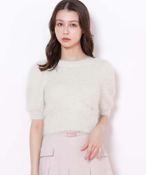 JILL by JILL STUART(ジルバイジルスチュアート)の「◇ハートプレート付きフェザーニット(ニット/セーター・レディース・ピンク/グリーン/ブラウン/ホワイト・FREE)」の4枚目の写真