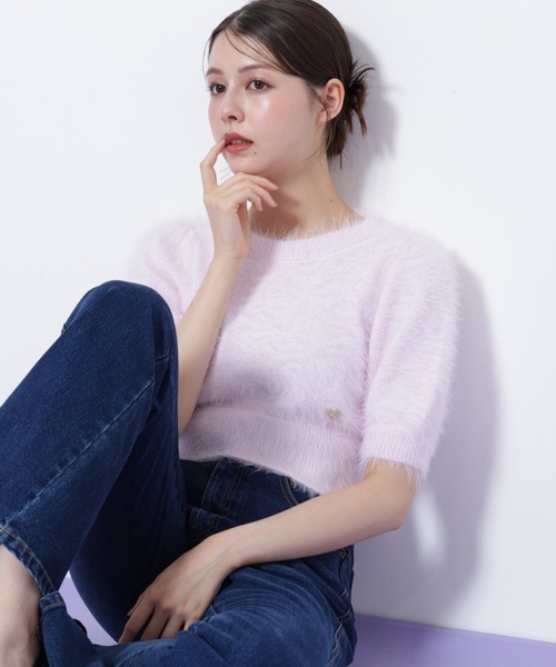 JILL by JILL STUART(ジルバイジルスチュアート)の「◇ハートプレート付きフェザーニット(ニット/セーター・レディース・ピンク/グリーン/ブラウン/ホワイト・FREE)」の21枚目の写真