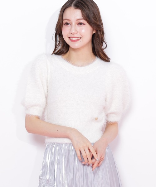 JILL by JILL STUART(ジルバイジルスチュアート)の「◇ハートプレート付きフェザーニット(ニット/セーター・レディース・ピンク/グリーン/ブラウン/ホワイト・FREE)」の12枚目の写真