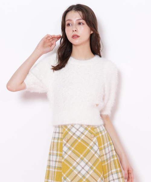 JILL by JILL STUART(ジルバイジルスチュアート)の「◇ハートプレート付きフェザーニット(ニット/セーター・レディース・ピンク/グリーン/ブラウン/ホワイト・FREE)」の7枚目の写真