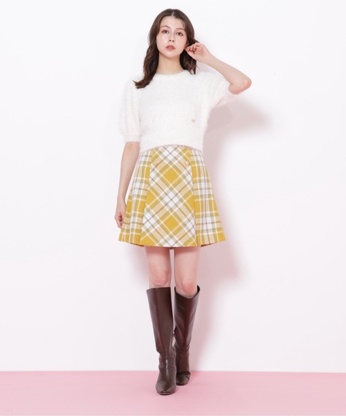 JILL by JILL STUART(ジルバイジルスチュアート)の「◇ハートプレート付きフェザーニット(ニット/セーター・レディース・ピンク/グリーン/ブラウン/ホワイト・FREE)」の11枚目の写真