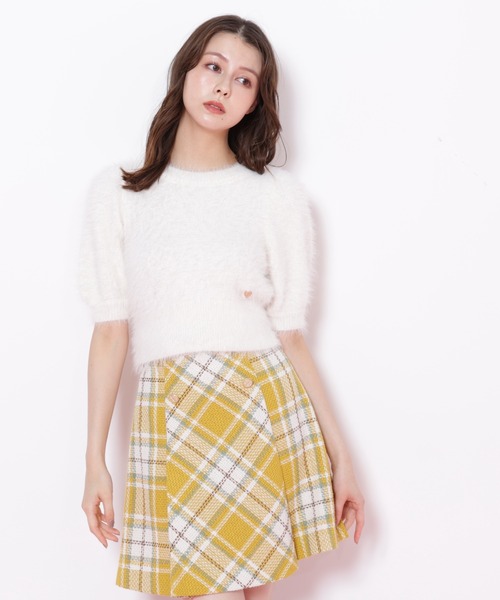 JILL by JILL STUART(ジルバイジルスチュアート)の「◇ハートプレート付きフェザーニット(ニット/セーター・レディース・ピンク/グリーン/ブラウン/ホワイト・FREE)」の8枚目の写真