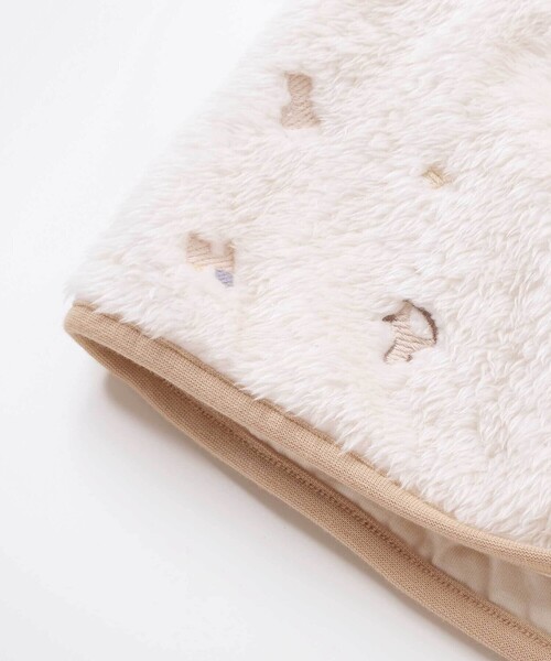 SLAP SLIP BABY(スラップスリップベビー)の「【お揃い】総柄刺しゅうもこもこボアスリーパーベビー(ベビーパジャマ/スリーパー・キッズ・ピンク/オフホワイト・FREE)」の8枚目の写真