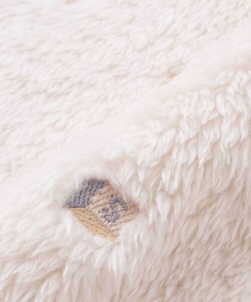 SLAP SLIP BABY(スラップスリップベビー)の「【お揃い】総柄刺しゅうもこもこボアスリーパーベビー(ベビーパジャマ/スリーパー・キッズ・ピンク/オフホワイト・FREE)」の13枚目の写真