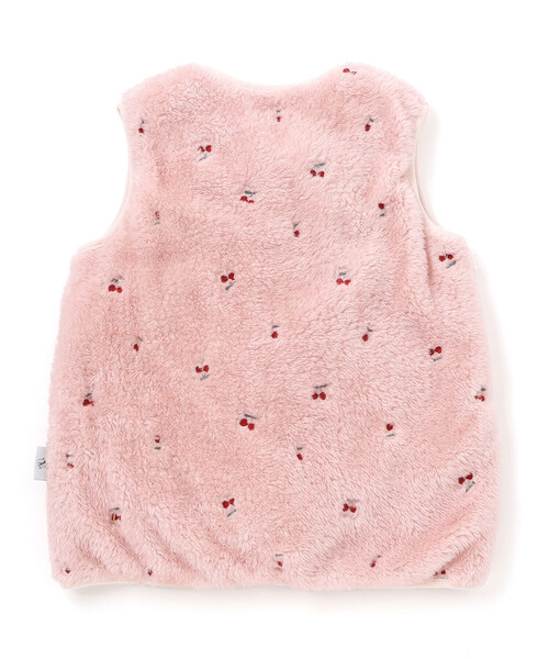 SLAP SLIP BABY(スラップスリップベビー)の「【お揃い】総柄刺しゅうもこもこボアスリーパーベビー(ベビーパジャマ/スリーパー・キッズ・ピンク/オフホワイト・FREE)」の15枚目の写真