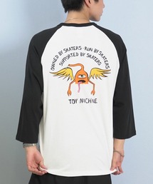 TOY MACHINE（トイ マシーン）の「TOY MACHINE/トイマシーン 七分 長袖 Tシャツ ロンT ラグラン バックプリント ロゴ オーバーサイズ RGL 3/4 TEE MTMFFLT4（Tシャツ/カットソー）」