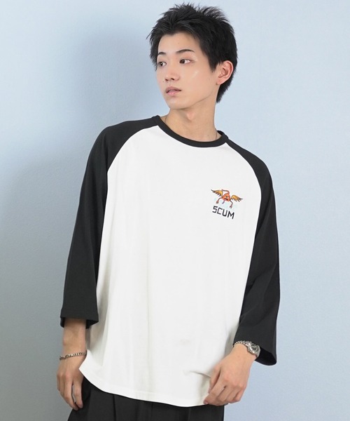 TOY　MACHINE（トイ　マシーン）の「TOY MACHINE/トイマシーン 七分 長袖 Tシャツ ロンT ラグラン バックプリント ロゴ オーバーサイズ RGL 3/4 TEE MTMFFLT4（Tシャツ/カットソー・メンズ・ホワイト系その他2/ホワイト系その他3/ホワイト系その他・XL/L/M）」の4枚目の写真